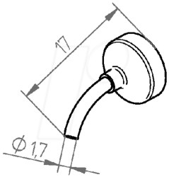 0472DR/SB Hot air nozzle 0472DR, 1.7 mm, straight