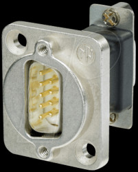 NADB9MF 9 pole D-SUB feedthrough, nickel