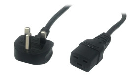 Przewód zasilający AC-UK IEC C19 - POSAC-C19-13/UK18 czarny 1,8m