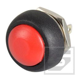 Przełącznik PBS33R;czerwony;1A;250V OFF-(ON);monostabilny;otw.mont.12mm