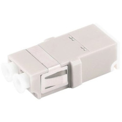 FO connector, LC socket to LC socket, OM1/OM2, multimode, ceramic, beige, BS07-60034