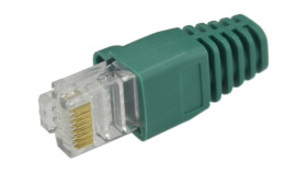 Gumowa Osłonka Wtyku Rj45 Zielona Woreczek 10Szt.
