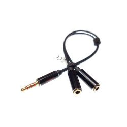 Kabel Jack 3,5 4-polowy Gn. 3,5 Stereo + Gniazdo 3,5 Mono, slim