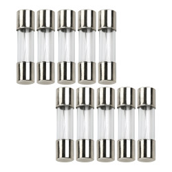 Bezpiecznik szklany - 5A - rurkowy - topikowy - 10szt