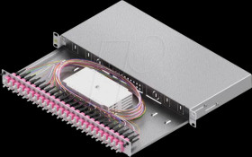 LSB1C224 19" FO splice box, 1U, 24 ports, 24x SC duplex, OM4