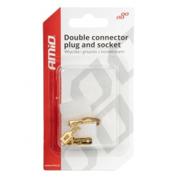 Zestaw końcówek konektorów płaskich męski/żeński + kostka 2PIN wtyk/gniazdo AMIO