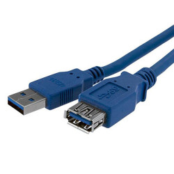 Kabel USB Złącze A USB A Złącze B USB A dł. 1m Przewód przedłużający USB USB 3.0 kolor: Niebieski