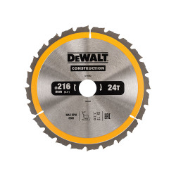 DEWALT DT1952-QZ Stationary Construction Circular Saw Blade 216 x 30mm x 24T