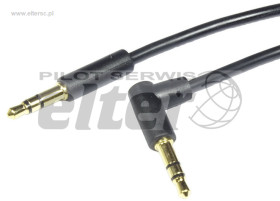 Kabel Jack AUX 3,5mm wt/wt 0,5m łezka SLIM kątowy