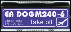EA DOGM240B-6 LCD graphic module, 82.8 x 20.14 mm, blue