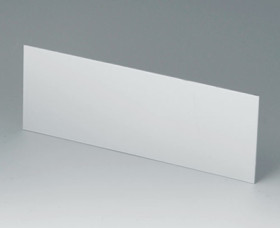 Front/rear panel, straight, aluminum, (W x H) 214 x 77 mm, gray, B3123110