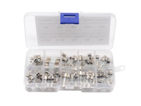 ZESTAW BEZPIECZNIKÓW TOPIKOWYCH SZKLANYCH ZWŁOCZNYCH 5X20MM 0,5A - 20A