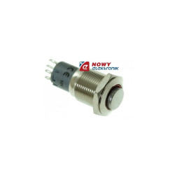 Przełącznik LAS2GQH-11-Z-E-R-12V DC-N Met./16mm/Oring RED, przycisk bista