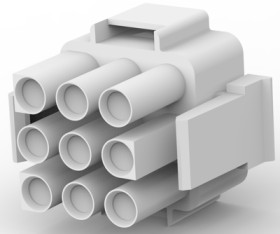 Plug housing, 9 pole, pitch 6.35 mm, straight, white, 770039-1