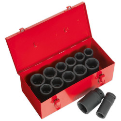 Sealey AK687 Impact Socket Set 13pc Deep 3/4&quot;sq Drive Metric/imperial