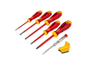 Zestaw 5 wkrętaków Ergonic VDE + próbnik napięcia 220-250V + magnetyzer FL41396399 FELO