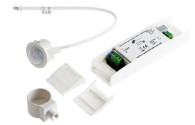 Miniaturowy detektor ruchu PIR, 230 V AC, zasięg 16 m, montaż Sufit, Ø 28mm, Certyfikat CE, EMC-2004/108/WE, zgodność z