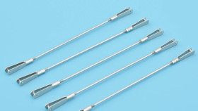 10cm Straight M2 Threaded Pusher + 2x Metal Snap 26mm