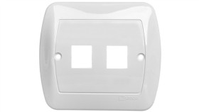 Simon Akord Pokrywa Gniazda Teleinformatycznego Podwójnego Rj Płaska Biała...