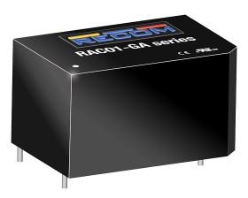 Zasilacz impulsowy nap. wyjściowe: 5V dc 1W 200mA 1 wyjście nap. wejściowe: 100 → 240V ac Do montażu na płytce