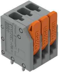 PCB terminal, 3 pole, pitch 3.5 mm, AWG 26-14, 17.5 A, push-in cage clamp, gray, 2601-3103