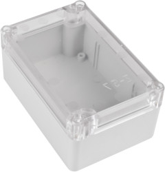 ABS enclosure, (L x W x H) 118.15 x 78.35 x 54.6 mm, transparent/light gray, IP65, 4U63120806437