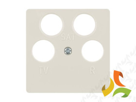 BERKER B.KWADRAT Płytka czołowa do gniazda antenowego 4-wyjścia (R/TV/SAT/SAT) krem połysk 148402 HAGER