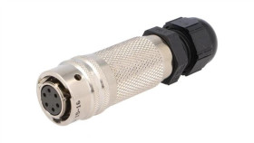 Pt06a1006spg23 Złącze Okrągłe Wtyk Na Przewód 6Pin Żeński Z Dławnicą 600V