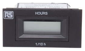 Licznik godzin 85 → 265 V AC Resetowanie Zdalne sterowanie RS PRO LCD 6-cyfrowy Licznik godzin