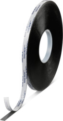 Adhesive tape, 12 x 1.2 mm, double sided, foamed acrylate, black, 25 m, 07065-00009-22