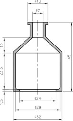 Cable grommet, cable Ø 7 to 24 mm, L 45 mm, neoprene, black, 02540073010