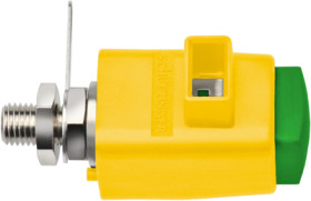 Quick pressure clamp, yellow/green, 300 V, 16 A, solder connection/cable lug, nickel-plated, SDK 801 / GNGE