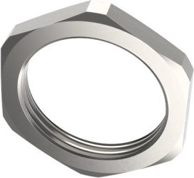 Earth potential equalization locknut, PG9, W 18 mm, H 2.8 mm, outer Ø 20 mm, brass, nickel-plated, 52003500