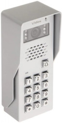 Stacja bramowa natynkowa z szyfratorem , jednolokatorska. Kamera 940TVL, kąt widzenia ok. 87