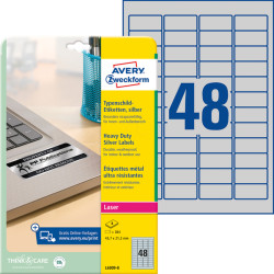 L6009-8 Typeplate labels, water-resistant, 45.7 x 21.2 mm, 384 pieces, s