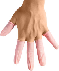 Finger cots, latex, pink, L, C-199 2812