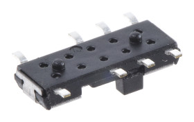 Przełącznik suwakowy, DP3T, montaż PCB, 100 mA, -10 → +60°C, C & K