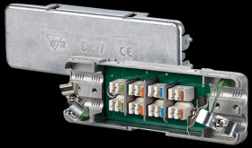 130863-E Cat.7 cable connector, fully shielded metal housing