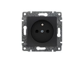 VENA Gniazdo pojedyncze z uziemieniem z przesłoną torów prądowych bez ramki antracyt 516134 KOS