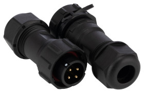 Przemysłowe złącza okrągłe 4, 4-pinowe SY17 Kabel, Układ szeregowy Wtyczka, gniazdo RS PRO