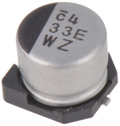 Kondensator 33μF 25V dc SMD Nichicon roztaw: 2.2mm 6.3 (Dia.) x 5.4mm