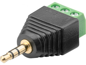Kostka zaciskowa 3-pinowa Wtyk jack 3,5 mm (3-pinowy, stereo) z...