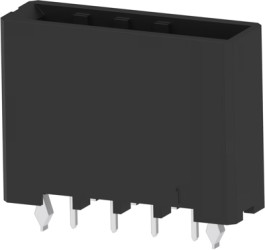 Pin header, 4 pole, pitch 5.08 mm, straight, black, 2-917338-3