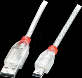 41785 USB 2.0 cable, USB-A to Mini USB-B connector, 5 m