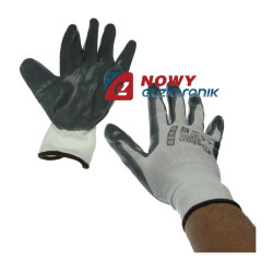 Rękawice ochronne GEKON r.9 biało-szare lub czarne