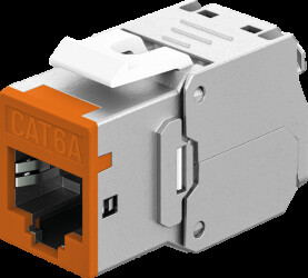 77947 Keystone module, Cat.6a STP, RJ45 socket / LSA, orange