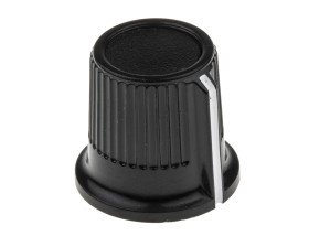 Pokrętło potencjometru oś: 6mm średnica: 16.2mm Okrągłe Plastik Czarny RS PRO
