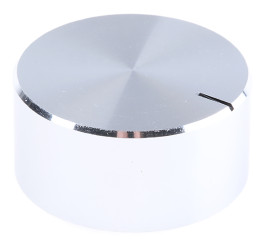 Pokrętło potencjometru oś: 6.4mm średnica: 29mm Okrągłe Aluminium Srebrny RS PRO
