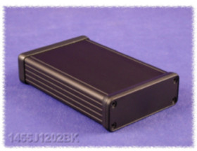 Aluminum enclosure, (L x W x H) 120 x 78 x 27 mm, black (RAL 9005), IP54, 1455J1202BK
