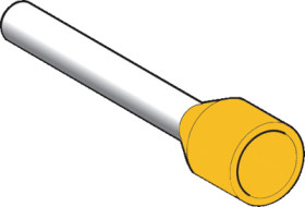 Insulated wire end ferrule, 6.0 mm², 26 mm long, DIN 46228-4, yellow, DZ5CE063D